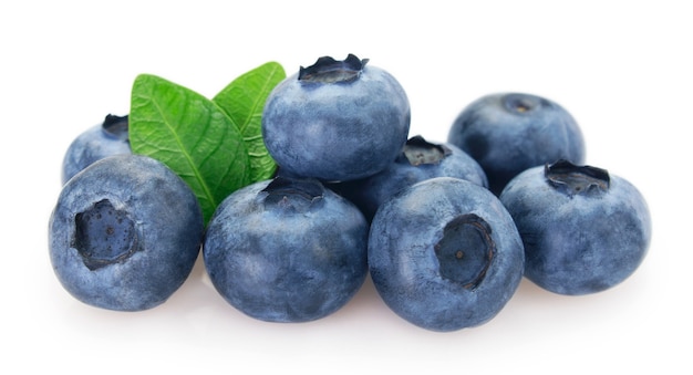 Fresh blueberry isolated on white background closeup