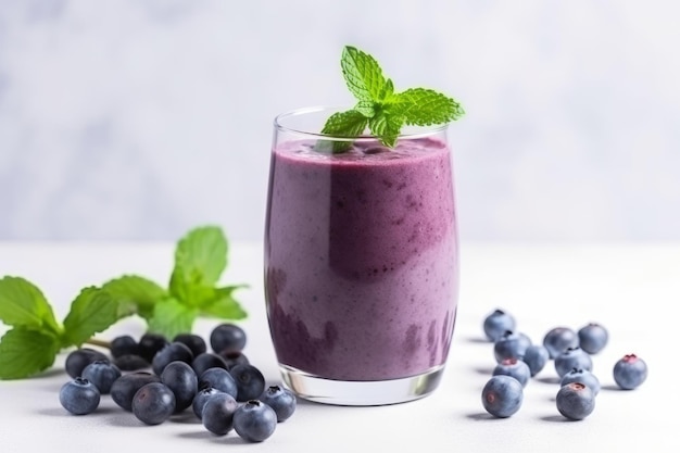 Fresh blueberry smoothie detox Generate Ai