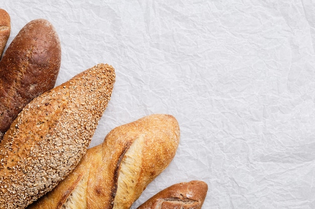 Fresh bread and baguette. Bakery Products