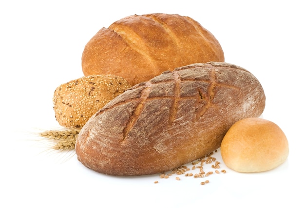 Fresh bread isolated on white background