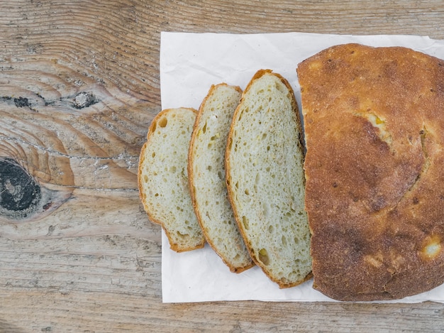 Fresh bread on a wooden board