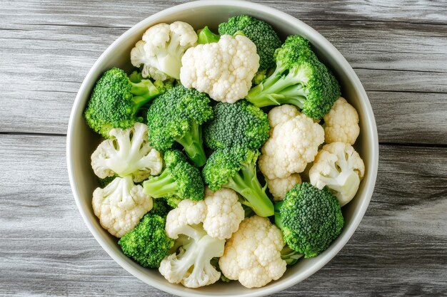 Fresh broccoli and cauliflower in a bowl highlighting vibrant colors and healthy eating perfect for culinary and lifestyle themes