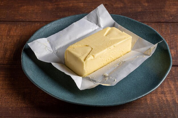 Fresh butter from the farm on the table Butter tablet