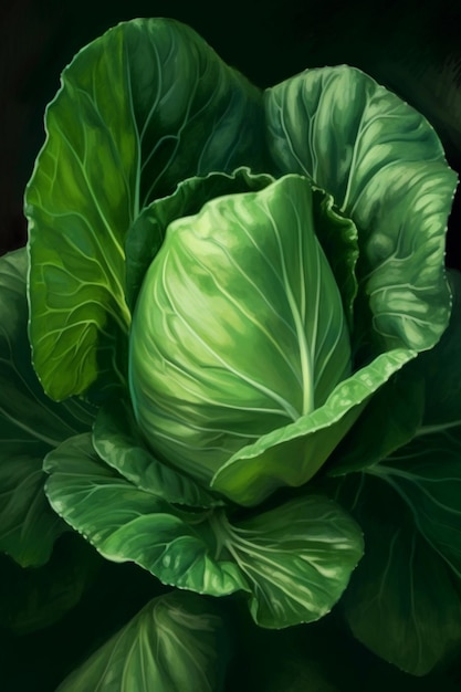 Fresh Cabbage Ai generative