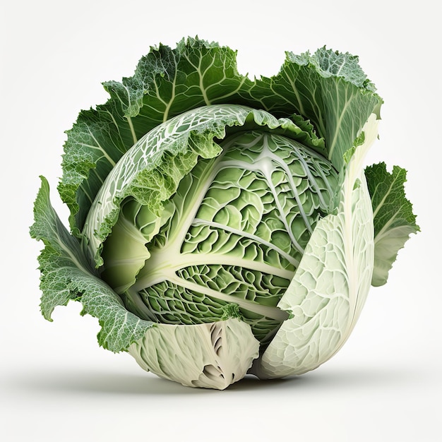 fresh cabbage on white background