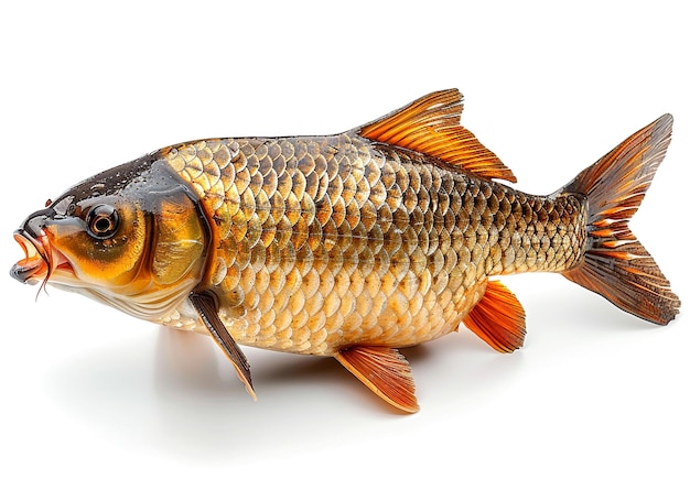 Fresh Carp Fish on a White Background