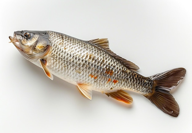 Fresh Carp Fish on a White Background