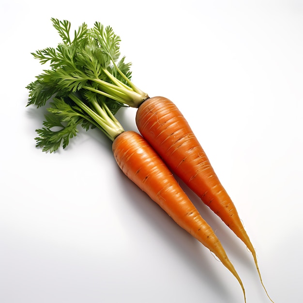 fresh carrot on white background