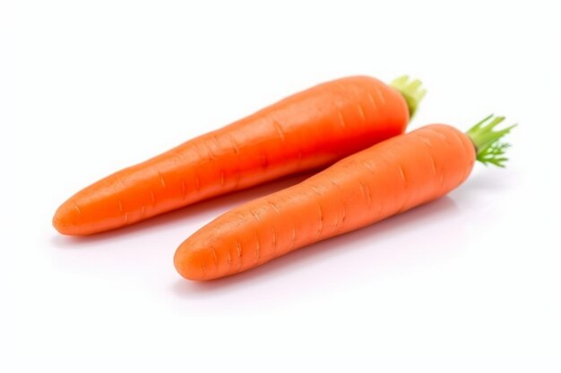 Fresh carrots isolated on white background