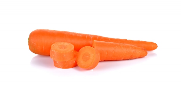 Fresh carrots isolated on white