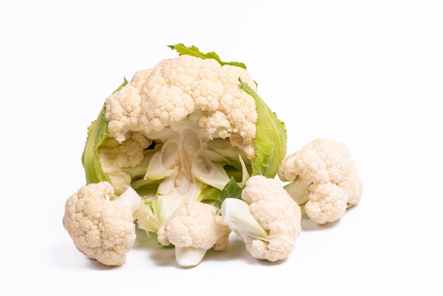 Fresh cauliflower isolated on white background