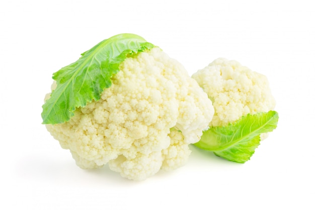 Fresh cauliflower on white background