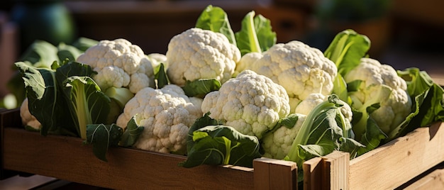 Fresh cauliflowers harvest