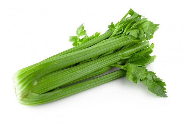 Fresh celery isolated over a white background.