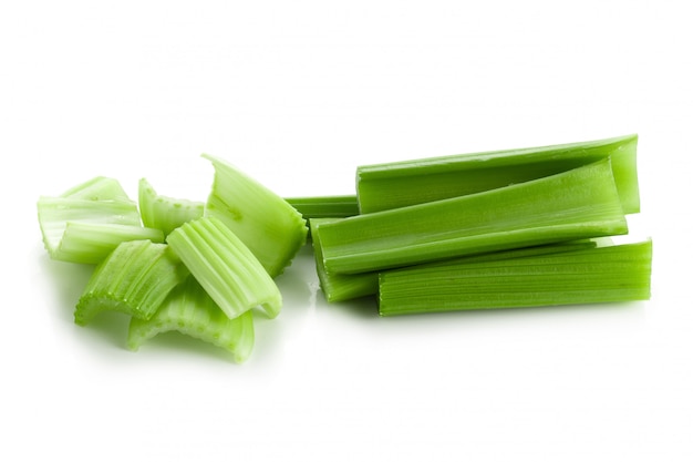 Fresh celery isolated over a white background.