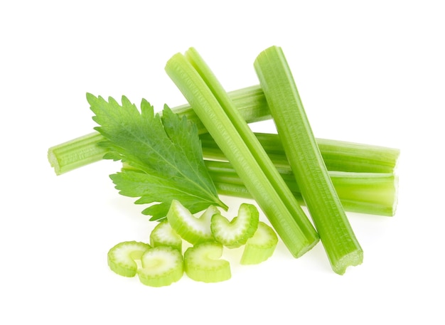 Fresh celery isolated on white background