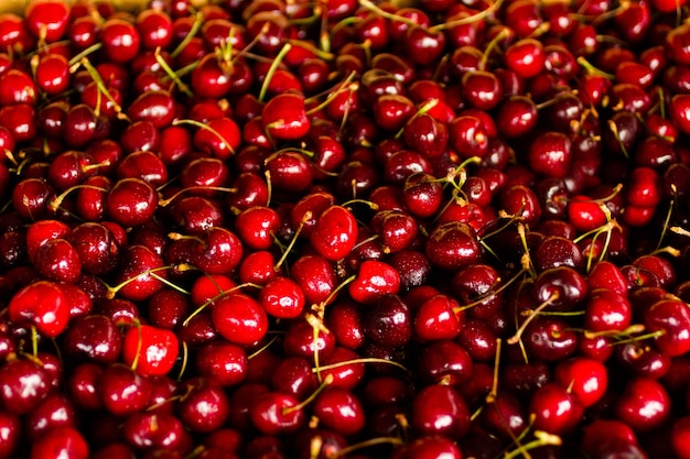 Fresh cherries at the local farmer's  market.