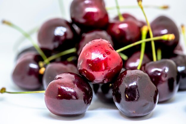 fresh cherry fruit isolated on white