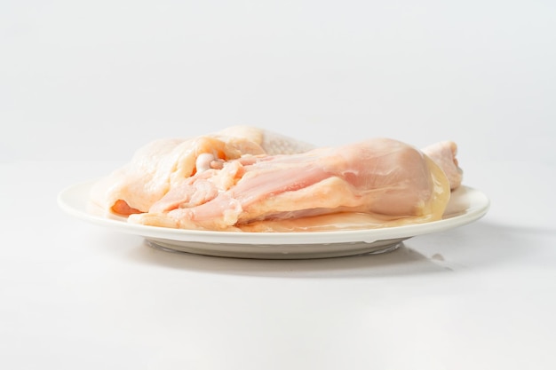 Fresh chicken on a pure white background