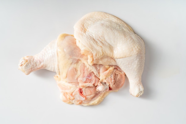 Fresh chicken on a pure white background