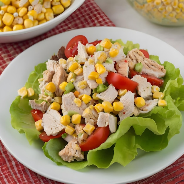 Fresh Chicken Salad with Sweet Corn and Red Pepper