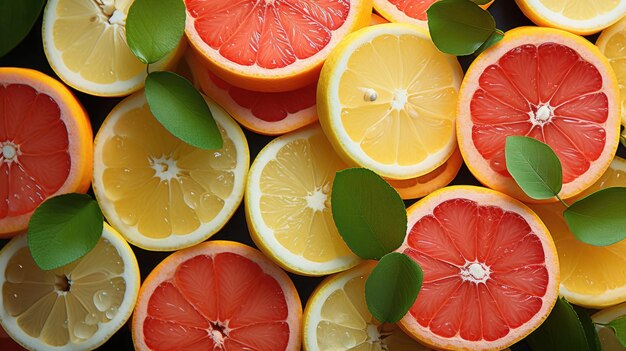 fresh citrus fruits orange lemon grapefruit vintage professional photography Generative Ai