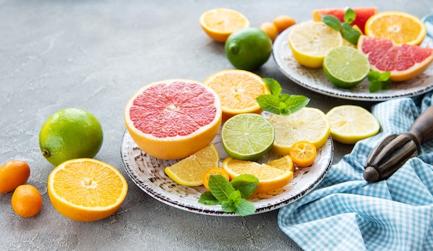 Fresh citrus fruits