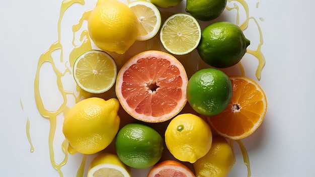 Fresh citrus juices isolated on white