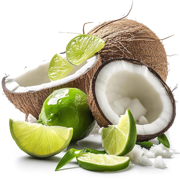 Fresh Coconut and lime body mist isolated on white background