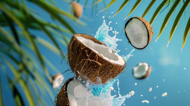 Photo fresh coconut summer background