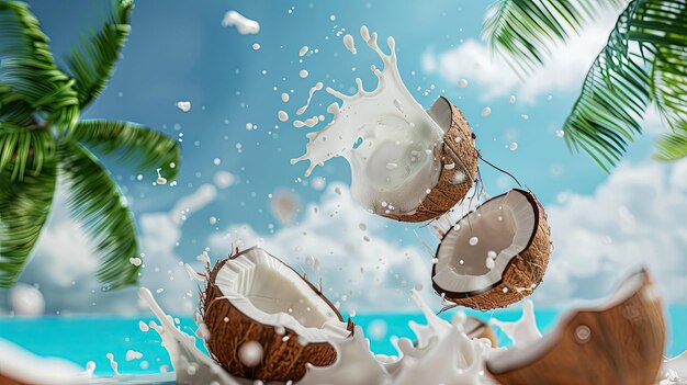 Photo fresh coconut summer background