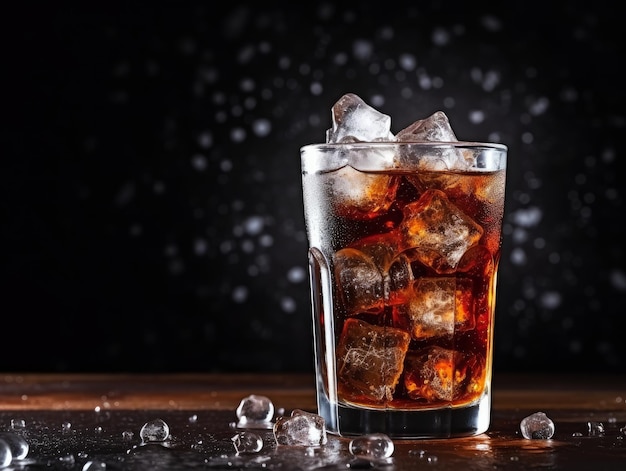 fresh cola drink in glass