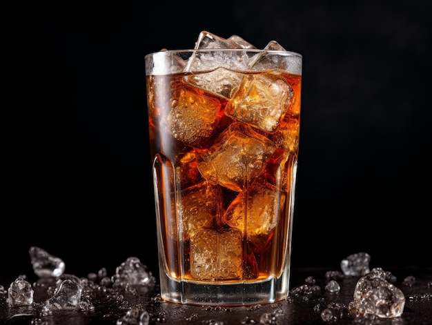 fresh cola drink in glass