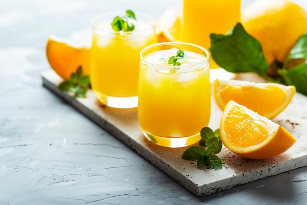 Fresh cold orange juice