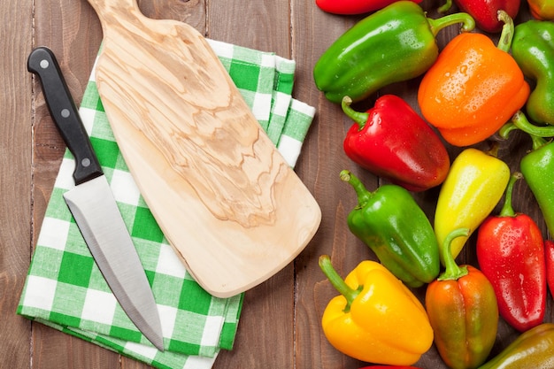 Fresh colorful bell pepper cooking