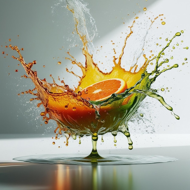 fresh and colorful orange juice splash design