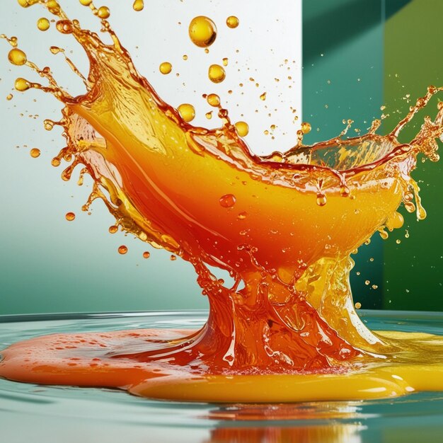 Photo fresh and colorful orange juice splash design