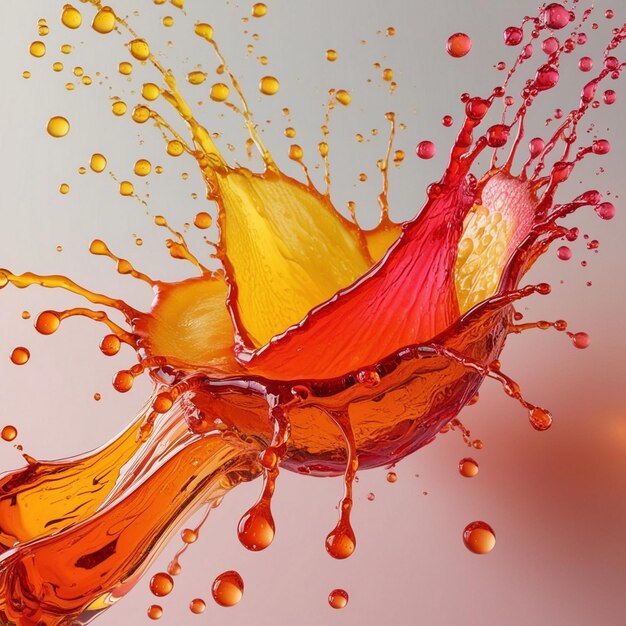 Photo fresh and colorful orange juice splash design