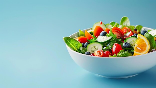 Fresh and Colorful Salad Bowl with Assorted Fruits and Vegetables