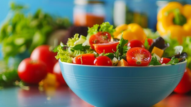 Fresh and Colorful Vegetable Salad Bowl for Healthy Eating