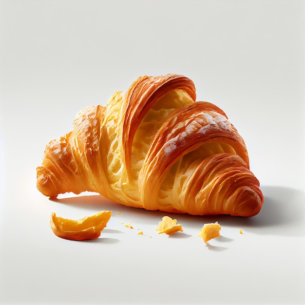 Fresh cooked yellow croissant Illustration Generative AI