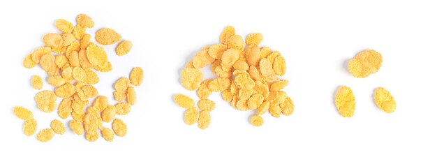 Fresh cornflakes on a white background