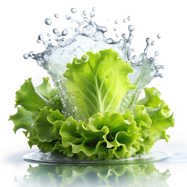 Photo fresh crisp lettuce organic greens for healthy salads and vegan recipes ai generator