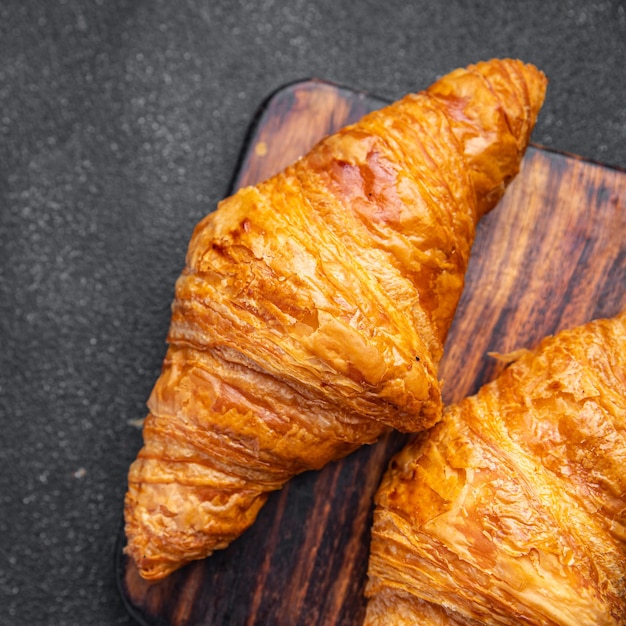 fresh croissant pastries meal food snack on the table copy space food background rustic top view