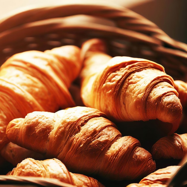 fresh croissant on a table