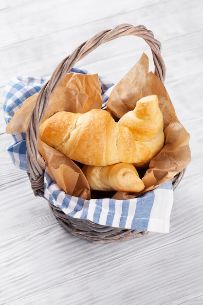 Fresh croissants basket