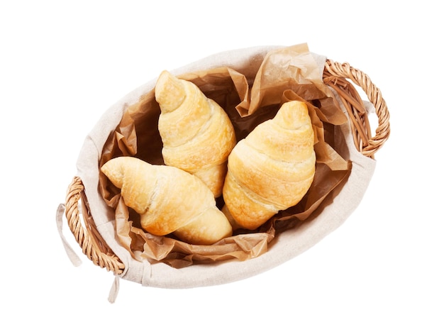 Fresh croissants basket