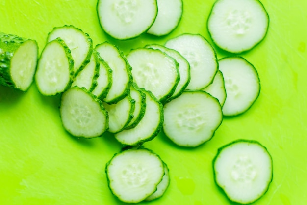 Fresh cucumber cut into slices