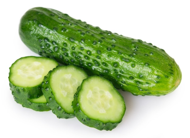 Fresh cucumber isolated on white background