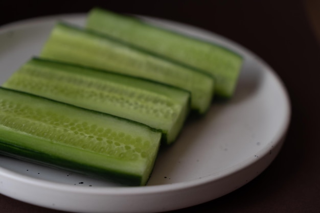 Fresh cucumber slices